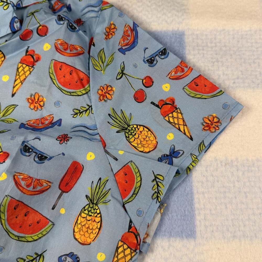 Tulip B Unique Vintage Tropical Tie-Front Crop Button-Up Sz XL - Picture 6 of 7